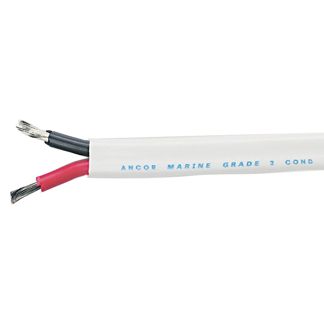 121725 – ANCOR Duplex Wire, Stranded Conductor 16/2 AWG Flat Encasement Red/ Black 250 Foot Length Tinned Copper Cond...